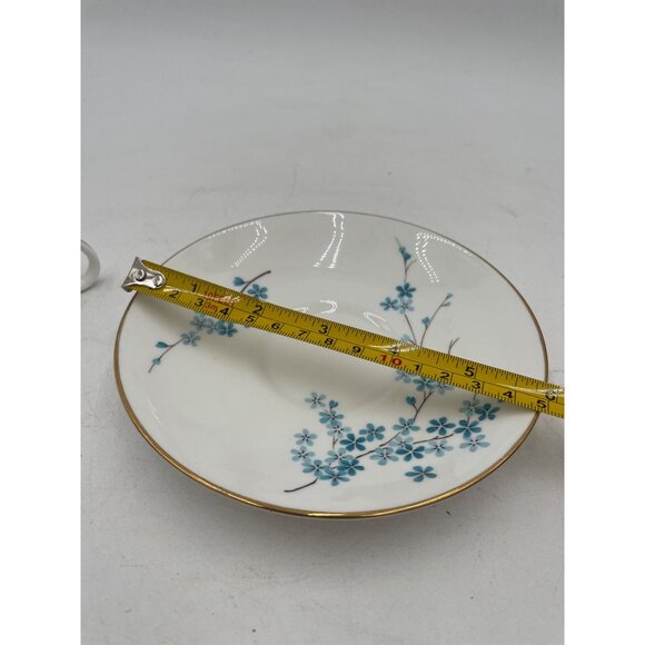 Berkshire English Bone China Blue Floral Double Handle Soup Bowl & Saucer Set - Picture 6 of 7
